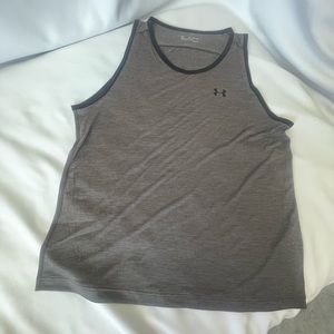 Under Armor: Men’s Tan Top - Grey/Blk (dry fit feel/material) NWOT Sz: XXL / 2XL